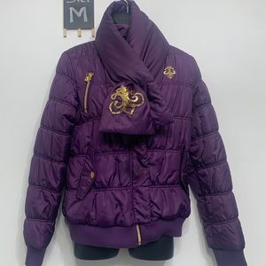 Woman’s purple jacket